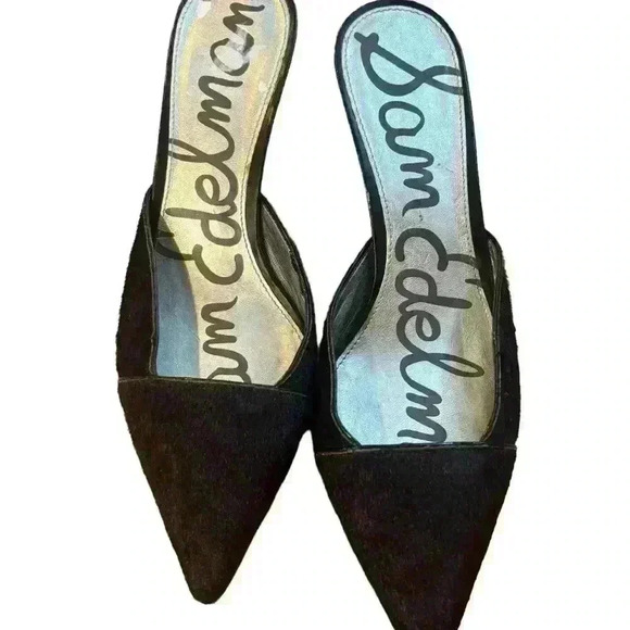 Sam Edelman Women's Odelia Pump Leather Slip On Heels Pointed Toe Black Size 8.5 - Picture 2 of 9